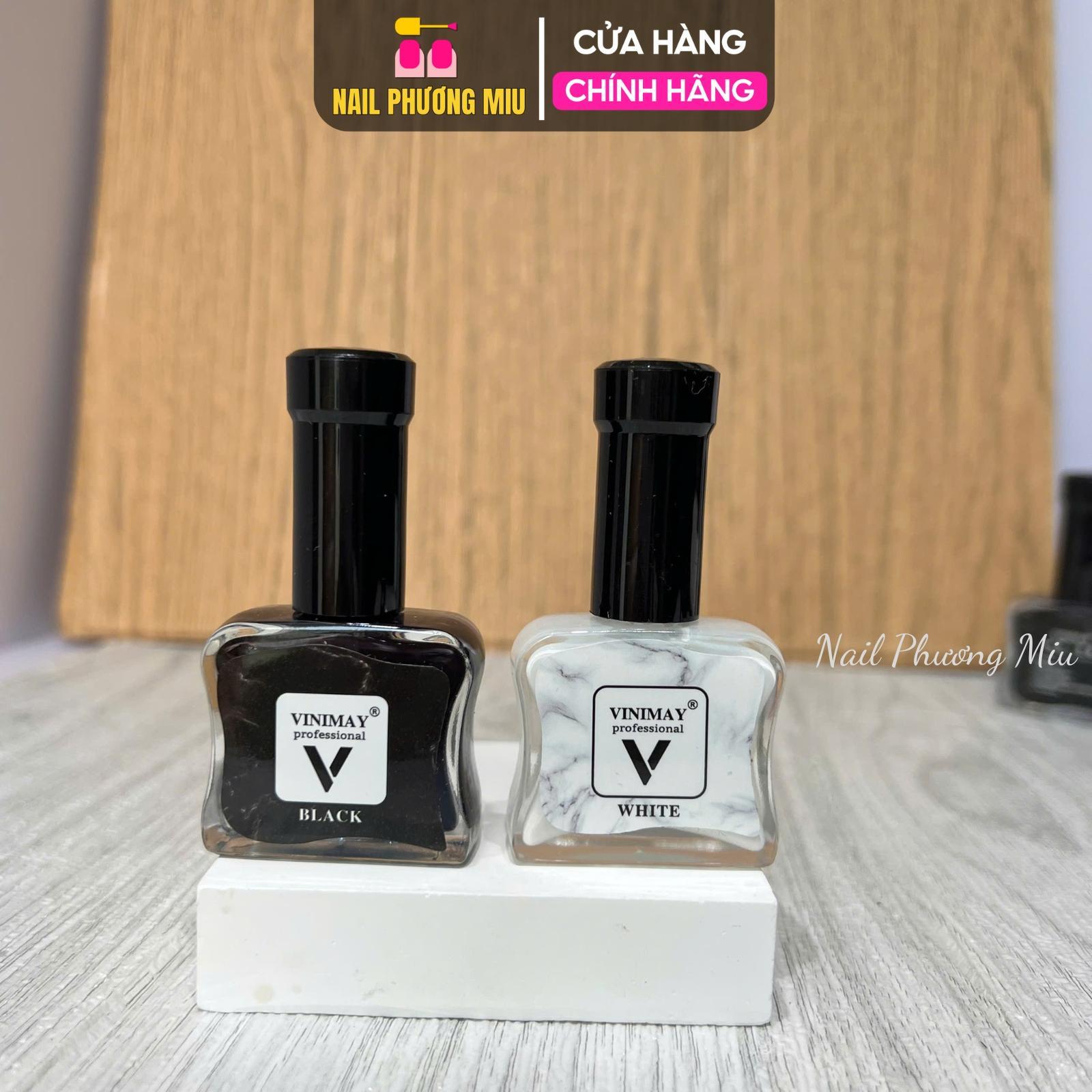 Cồn Loang Vinimay Màu Trắng Đen Trong Suốt Cao Cấp 15ml Làm Nail Nhanh Khô, Tạo Hiệu Ứng Loang Màu Sơn Móng Nghệ Thuật Tiện Dụng Nữ Women