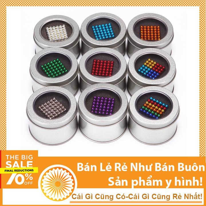 Bộ xếp hình thông minh nam châm Buckybals 6 màu 216 viên tròn