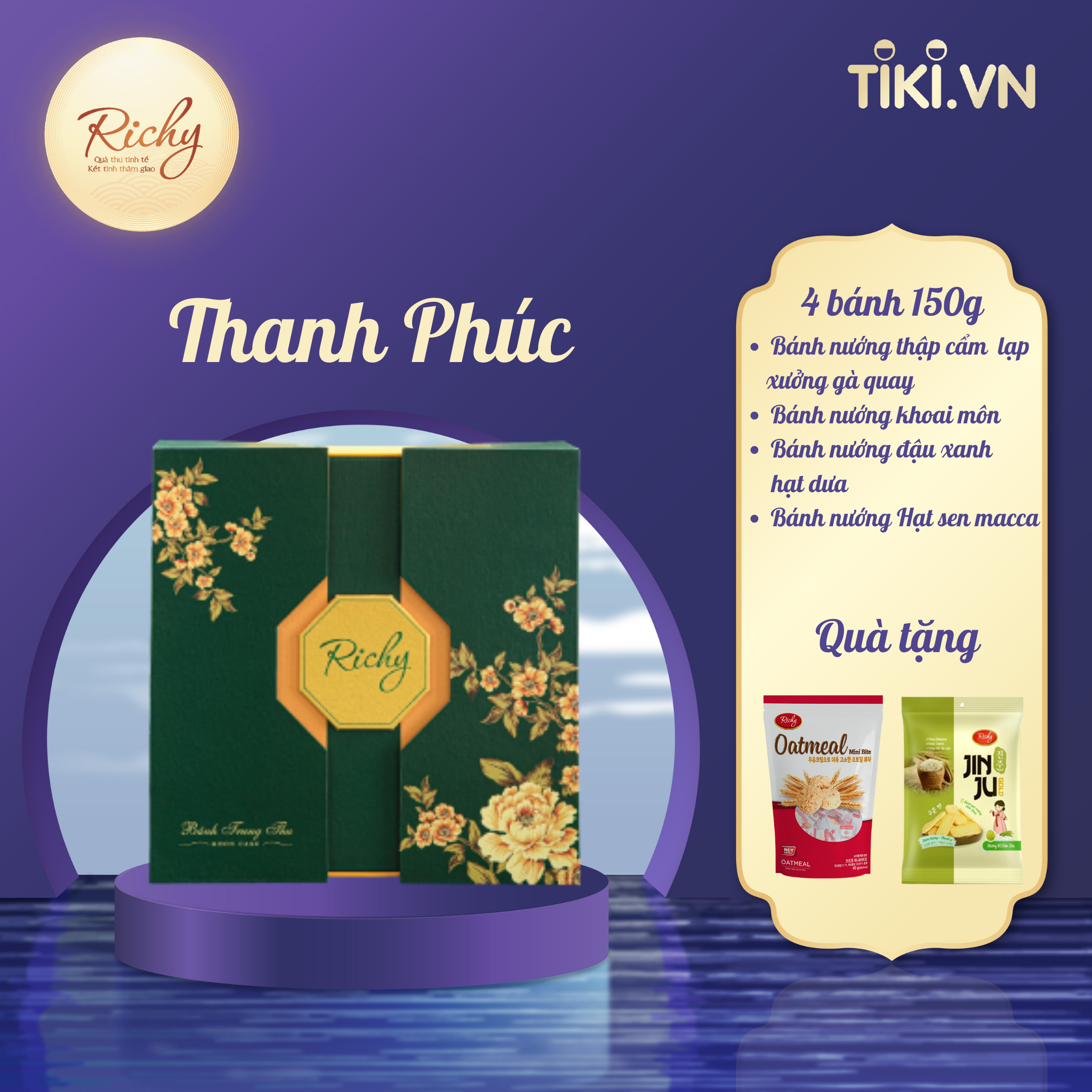 Bánh Trung Thu Richy hộp cao cấp - bộ Thanh Phúc