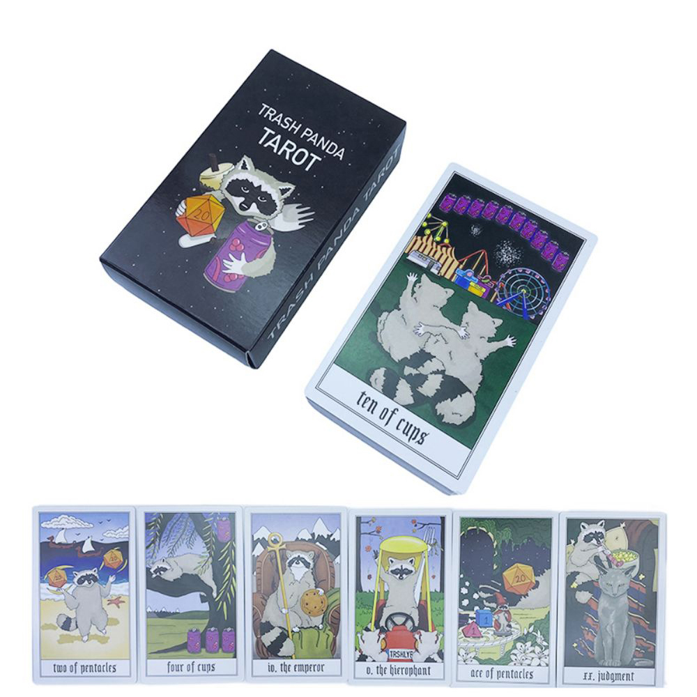 [Size Gốc] Bộ bài Trash Panda Tarot 78 lá 7x12 cm đá thanh tẩy