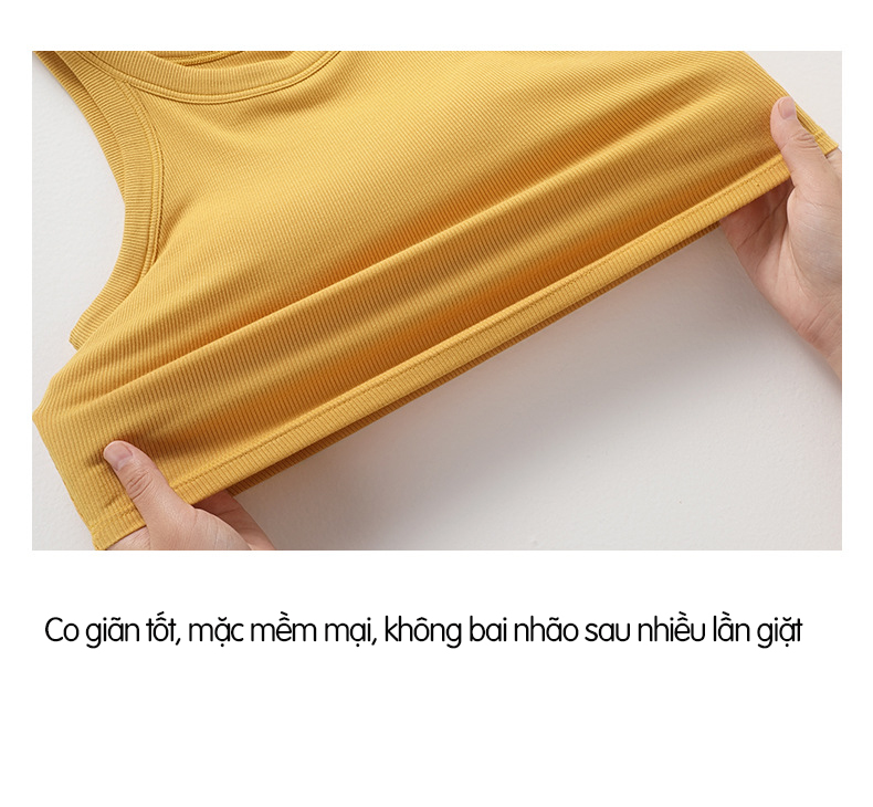 Hình ảnh Áo Ba Lỗ Croptop Có Đệm Ngực Cotton Cao Cấp, Áo Sát Nách Thun Co Giãn Thoáng Khí CT013 đã được tạo