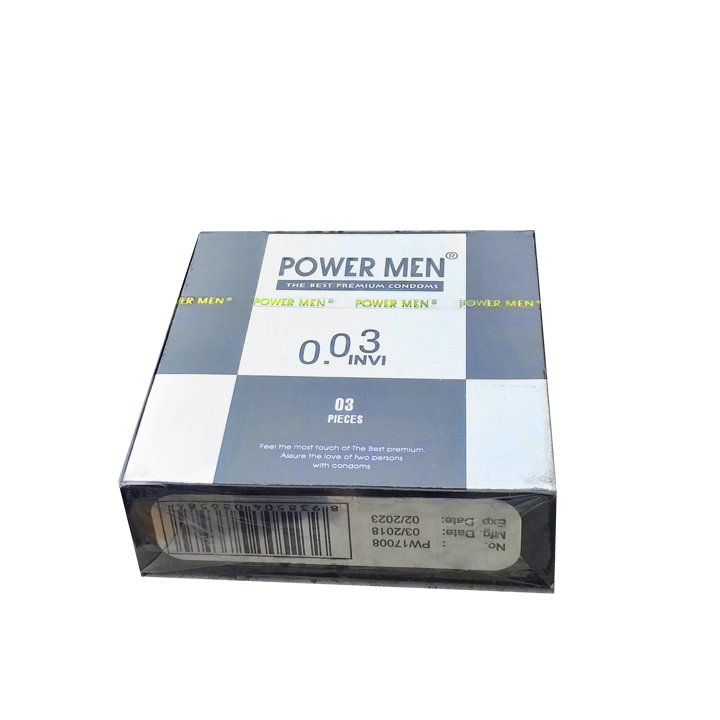 Bao Cao Su Power Men Siêu Mỏng 0.03 Invi (H3) + Viên Sủi Hỗ Trợ Sinh Lý Nam Power X (2 Viên) - Gian Hàng Chính Hãng - Che Tên Sản Phẩm