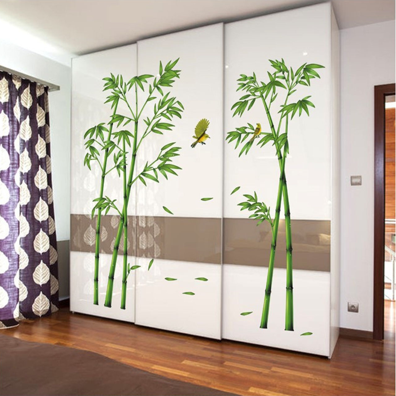 Decal dán tường trang trí phòng khách-Cây trúc xanh-mã sp DLX0779