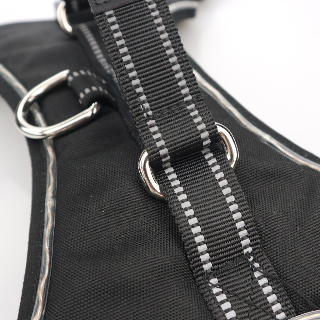 LED Dog Puppy Luminous Harness Soft Reflective Breathable Vest Black S