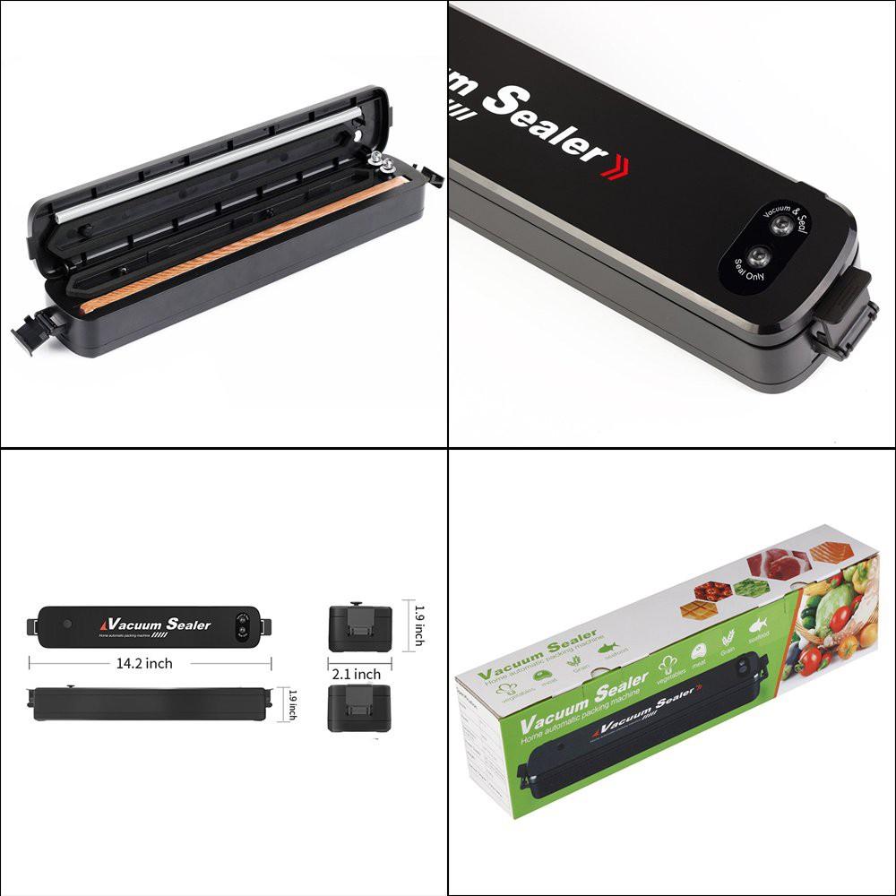 Máy Hút Chân Không Thực Phẩm Túi Chè Trà Vacuum Sealer Công Suất 90w - Máy Hàn Miêng Túi Có Kèm 10 Túi Hút Chân Không