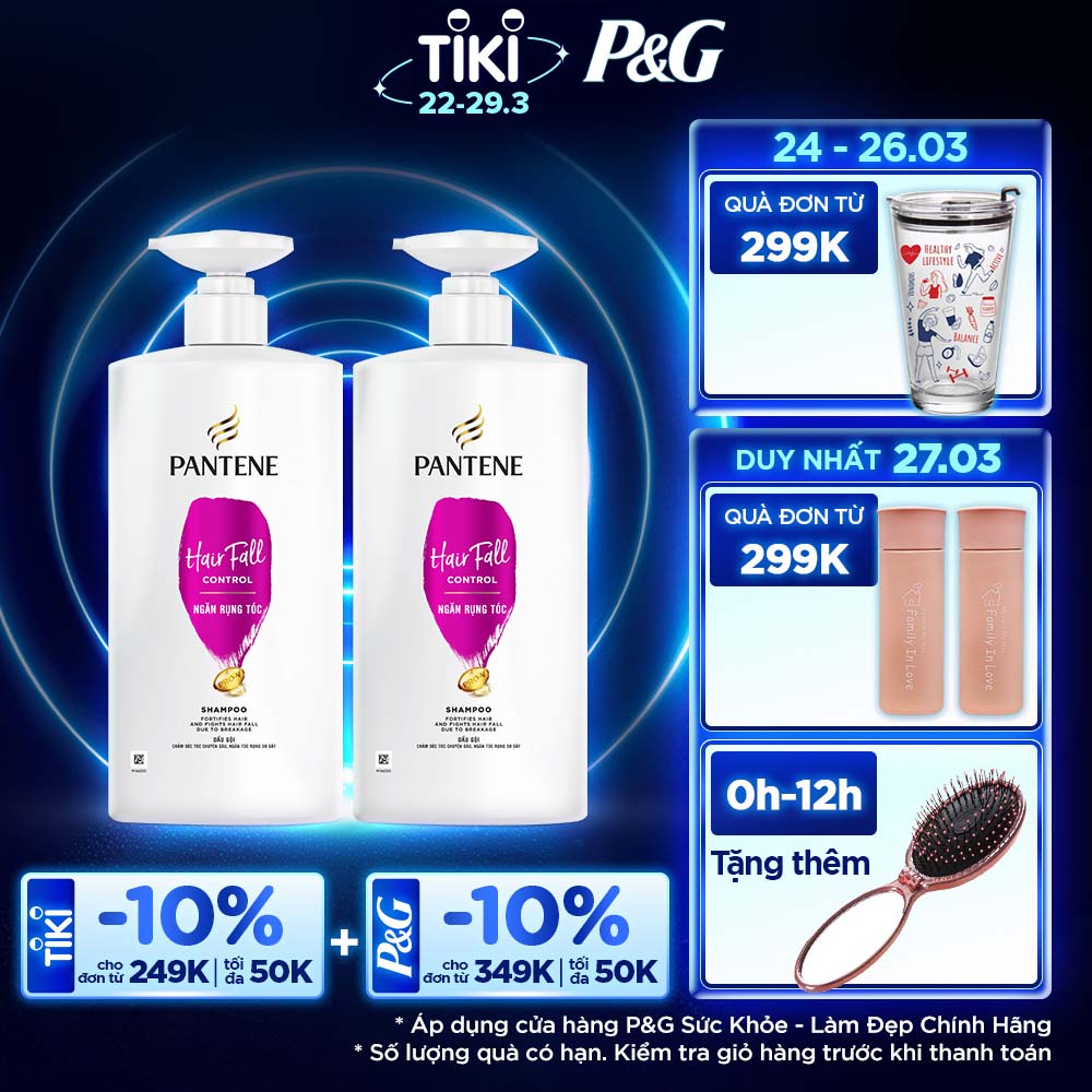 Combo 2 Dầu Gội PANTENE Ngăn Rụng Tóc 650g/650ml