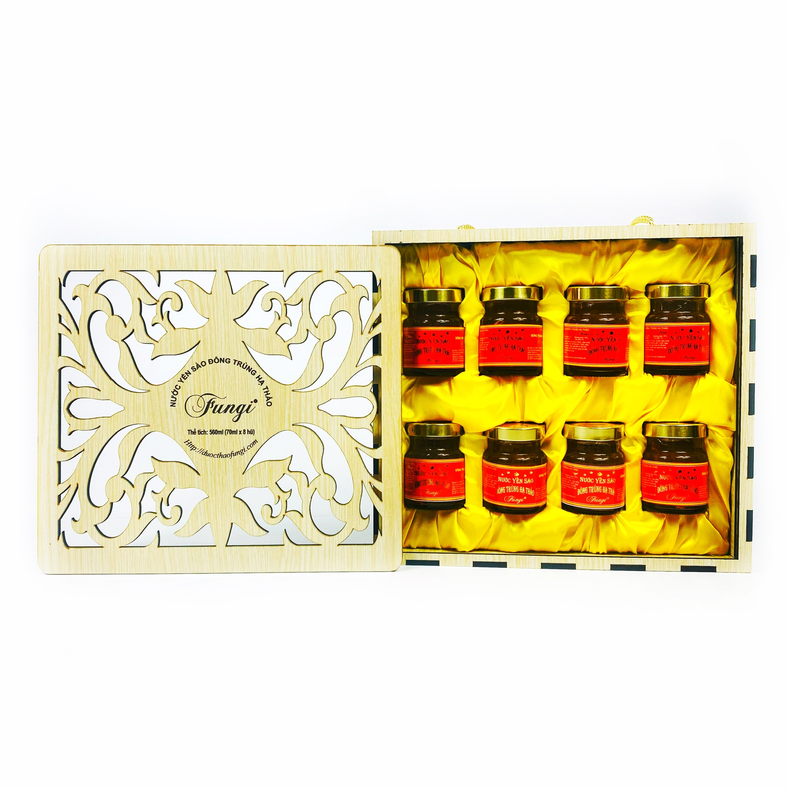 Yến Sào Đông Trùng Hạ Thảo FUNGI Hộp 8 Hũ x 70ml, 15% Yến, 15% Đông Trùng