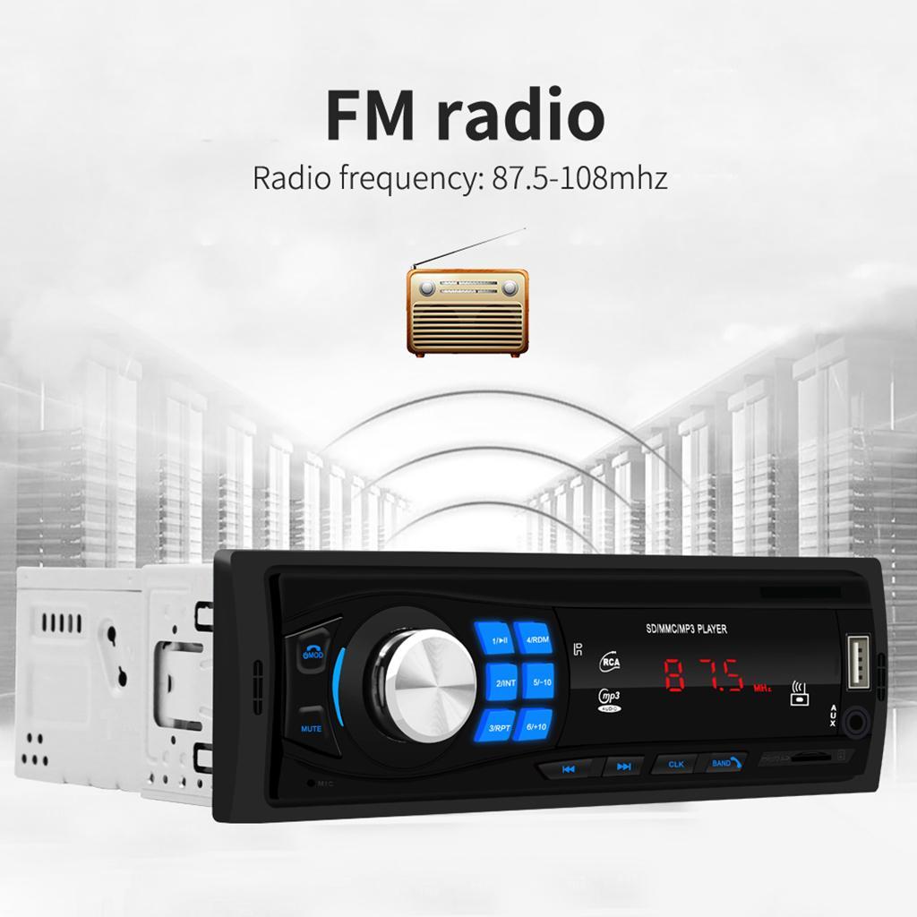 1 DIN Car MP3 Player Bluetooth USB Receiver AUX Stereo Audio Radio