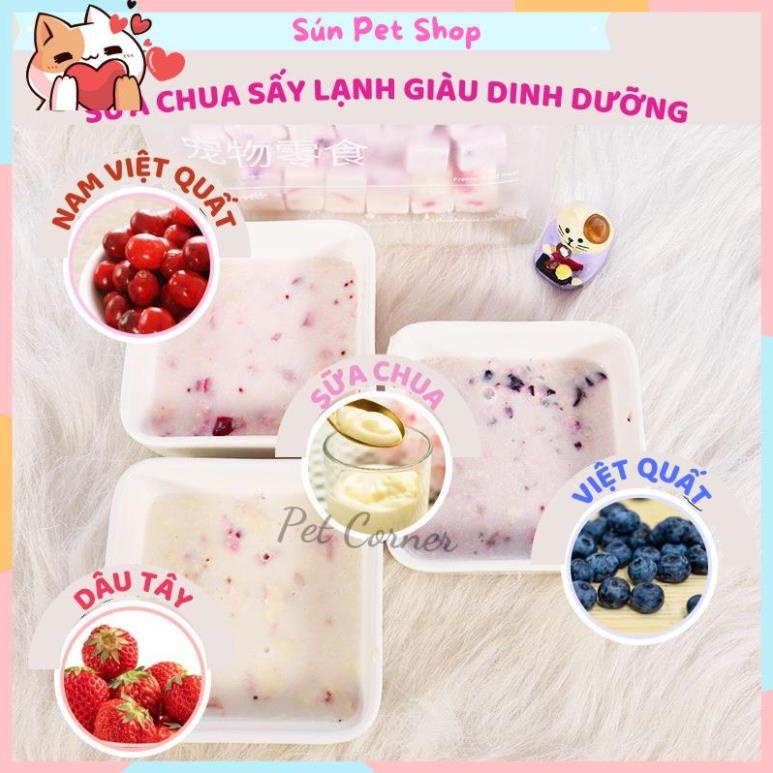 Sữa chua sấy lạnh giàu dinh dưỡng cho thú cưng, sữa chua sấy khô cho chó mèo và chuột hamster