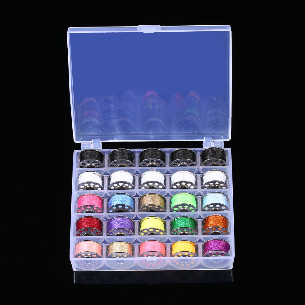 15 Màu Sắc Hỗn Hợp Bobbins + 5 Cái Trắng Bobbins + 5 Cái Đen Bobbins Sợi Chỉ