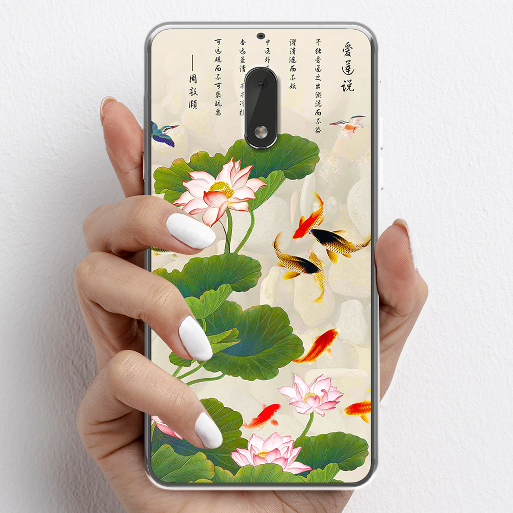 Ốp lưng cho Nokia 6 , Nokia 6 , Nokia 6.1 nhựa TPU mẫu Hoa sen cá