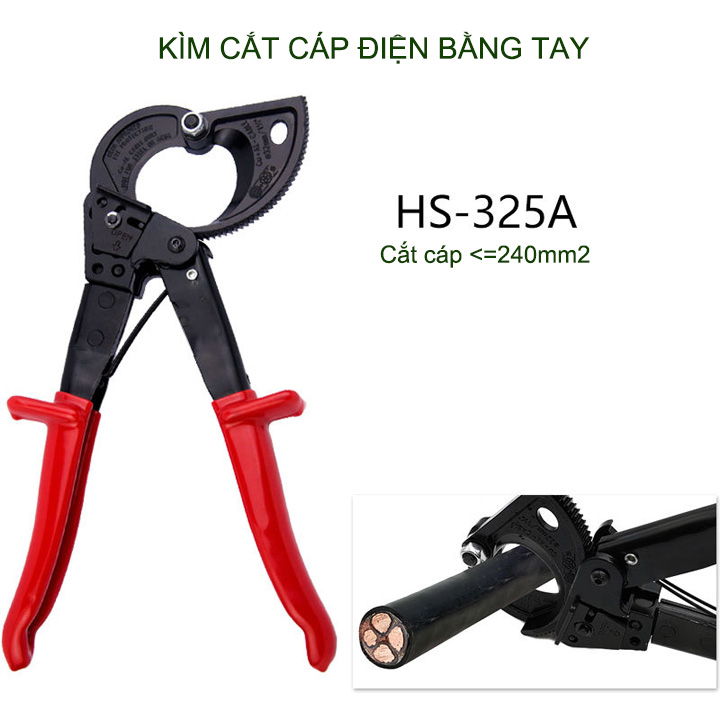 Kìm cắt cáp điện cầm tay 325A, dùng cho cáp đơn 240mm2 hoặc đường kính cáp tới 28mm