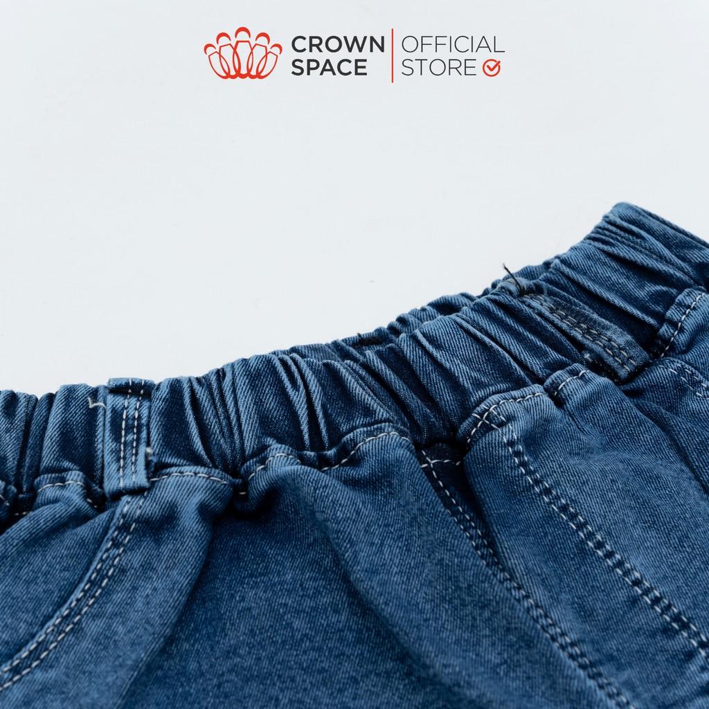 Quần Jeans Bé Trai Crown Space Cao Cấp CKBL2711404-Siêu Nhẹ Chống Nhăn, Xanh Pastel Chuẩn Anh Quốc Size 22kg-36kg