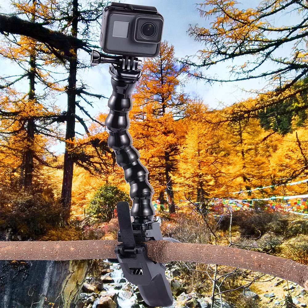 Hongdak Flex Jaws Kẹp gắn kết với giá đỡ cổ ngỗng có thể điều chỉnh cho GoPro 11 10 9 SJCAM Insta360 Phụ kiện camera hành động