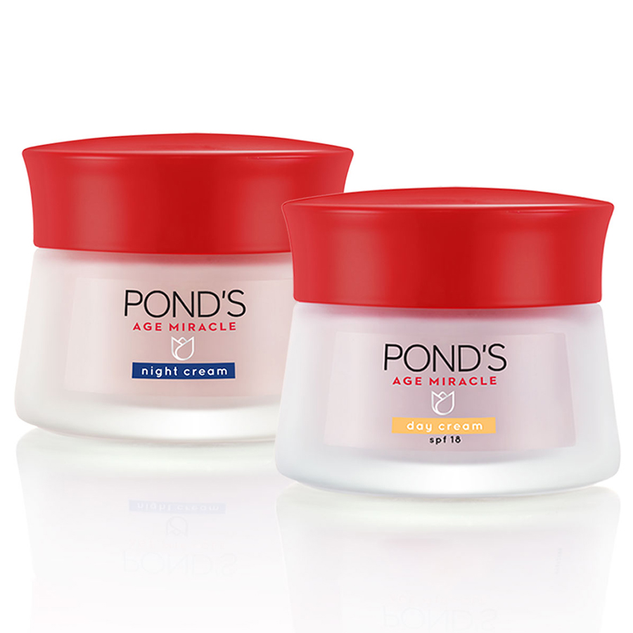 Bộ Đôi Kem Dưỡng Chống Lão Hóa Da Ngày Và Đêm Pond's Age Miracle (50g/hũ)