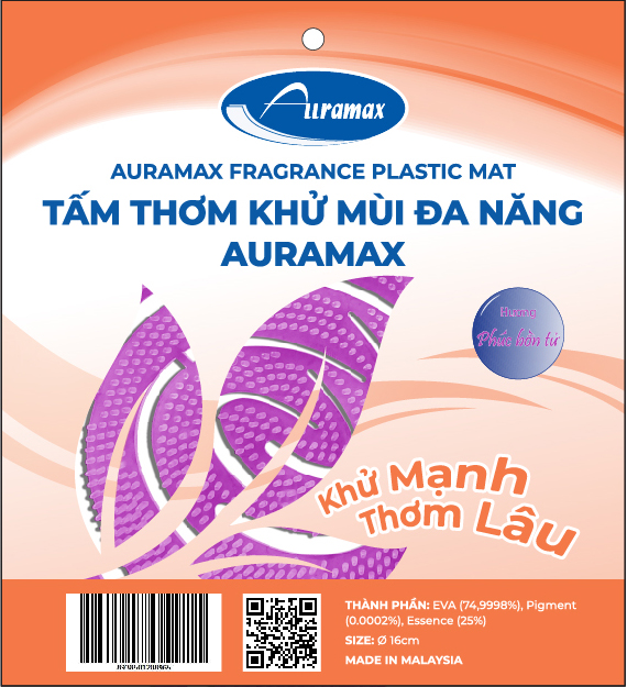 Tấm thơm khử mùi đa năng Auramax hương Phúc bồn tử