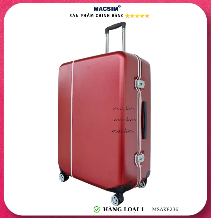 Vali cao cấp Macsim Aksen hàng loại 1 MSAK8236 màu đỏ cỡ 28 inch