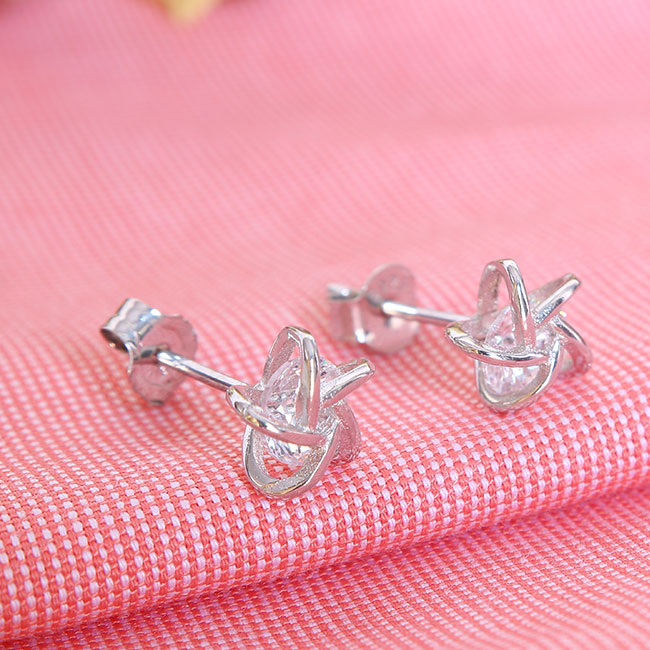 Bông tai bạc nữ Star