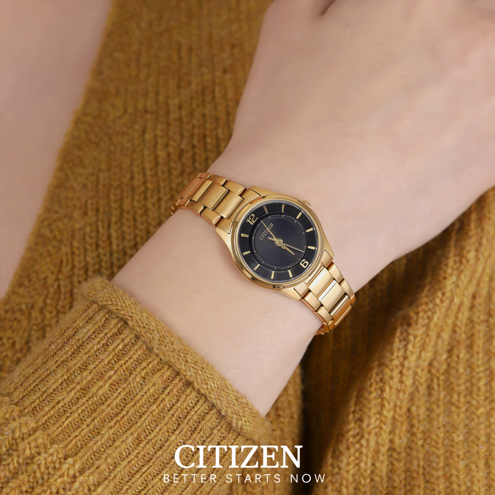 Đồng Hồ Nữ Citizen Dây Thép Không Gỉ ER0182-59E - Mặt Đen