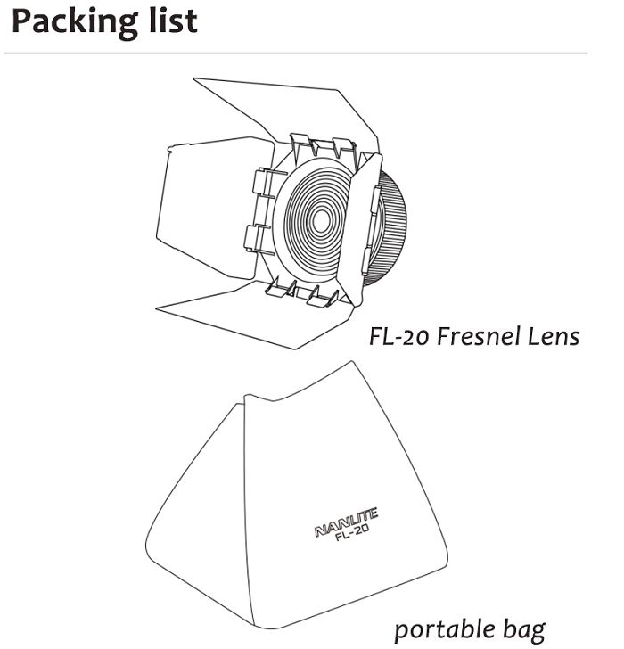 Ống kính NanLite FL-20 cho đèn Forza 300, 500 hàng chính hãng.