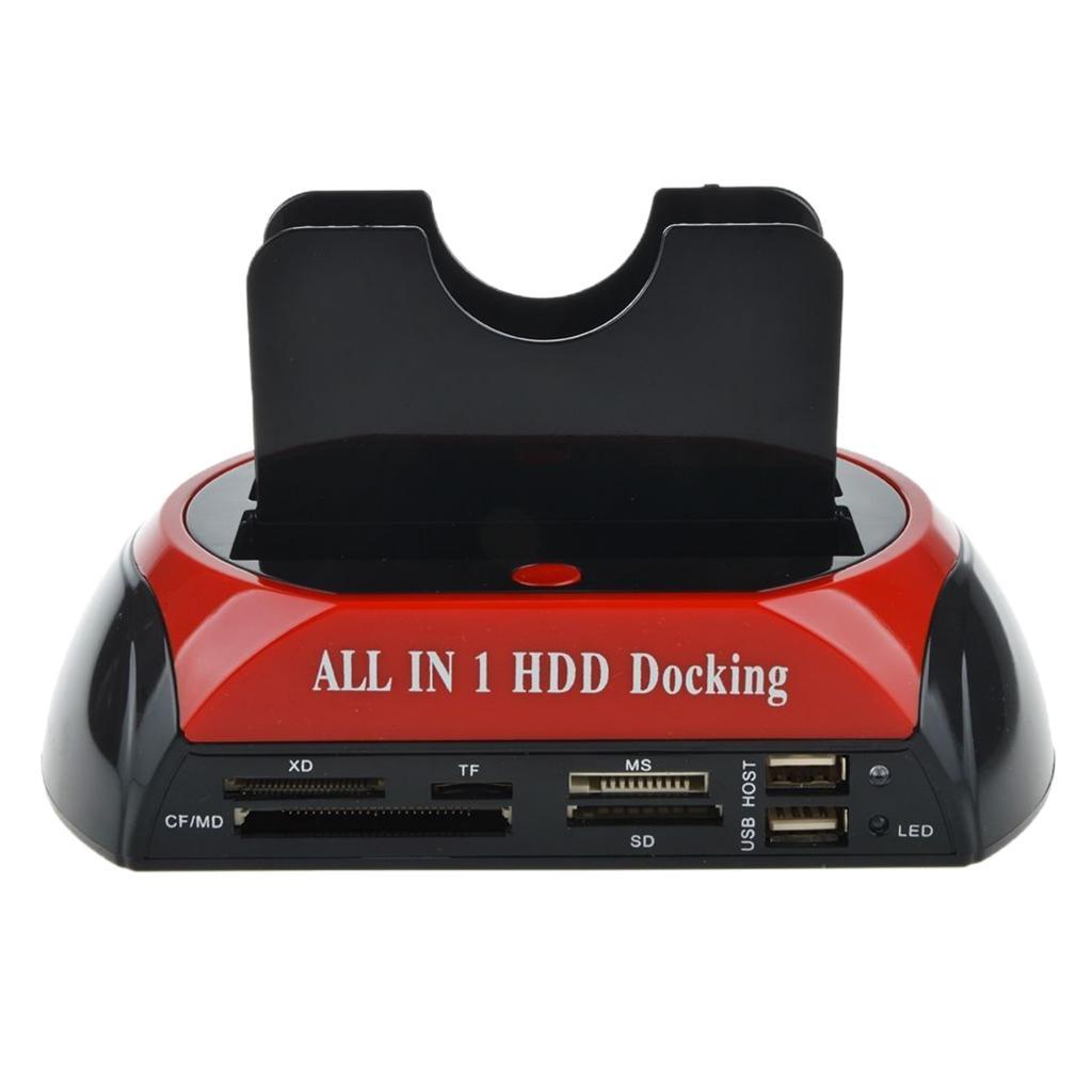 HDD Station SATA IDE Dual USB 2.0 Clone Hard Drive Card Reader Docks AU plug