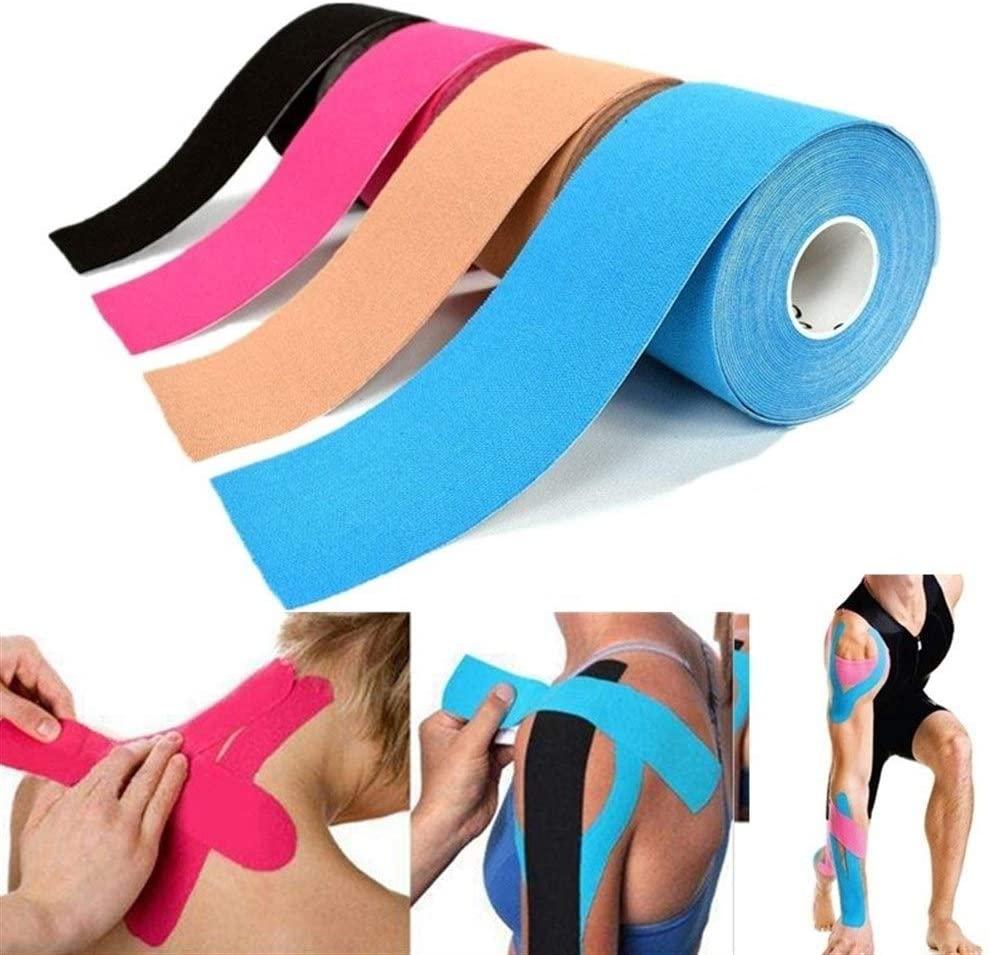 Băng thể thao đàn hồi thoáng khí, cơ bản tự dính căng băng cuộn cuộn không thấm nước cổ tay chống cổ chân cổ chân đầu gối đau vai Color: Black Size: 5CMX5M