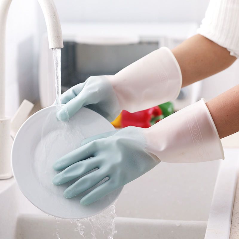 Bộ 2 đôi găng tay rửa chén bát cao su - GIAO MÀU NGẪU NHIÊN
