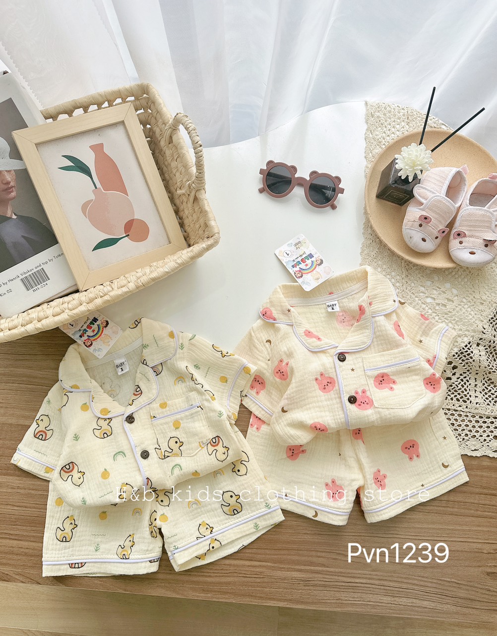 pjzama đũi họa tiết 6-16kg