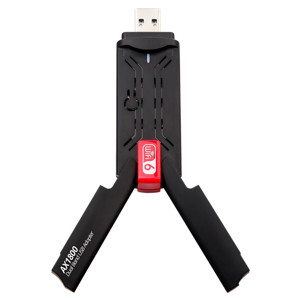 1800Mbps WiFi6 USB3.0 WiFi Adapter 2.4Gand5G Dual-band Wireless Network Card with High-gain Antennas Support Win7/Win10/Win11