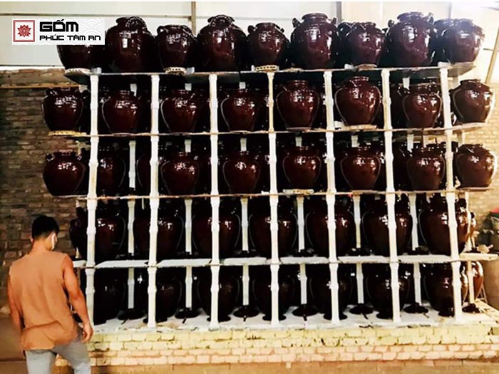 Chum đựng rươu sành bát tràng trống đồng âu lạc 5l 10L 15