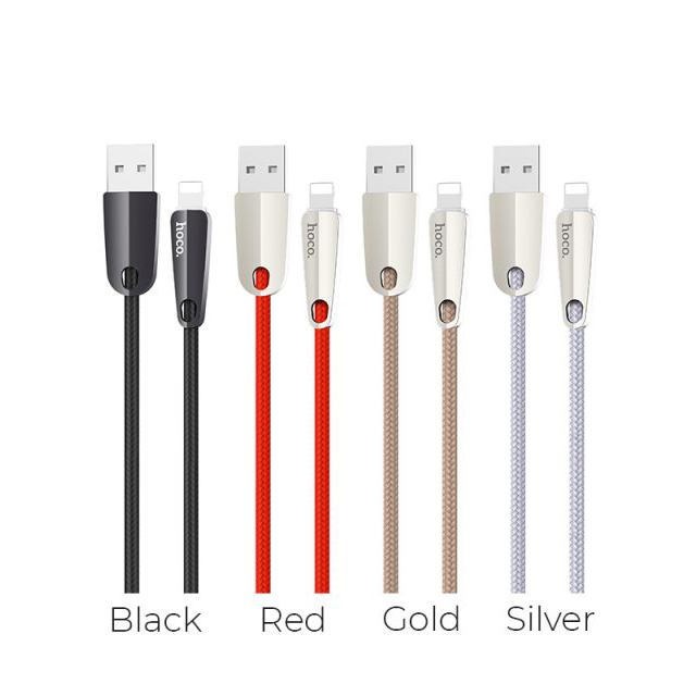 Cáp sạc nhanh 2.4A Hoco chuẩn Lightning U35, cáp bọc dù siêu bền, dành cho iPhone XS max/iPhone 11/iPhone 11 Pro max - Hàng chính hãng