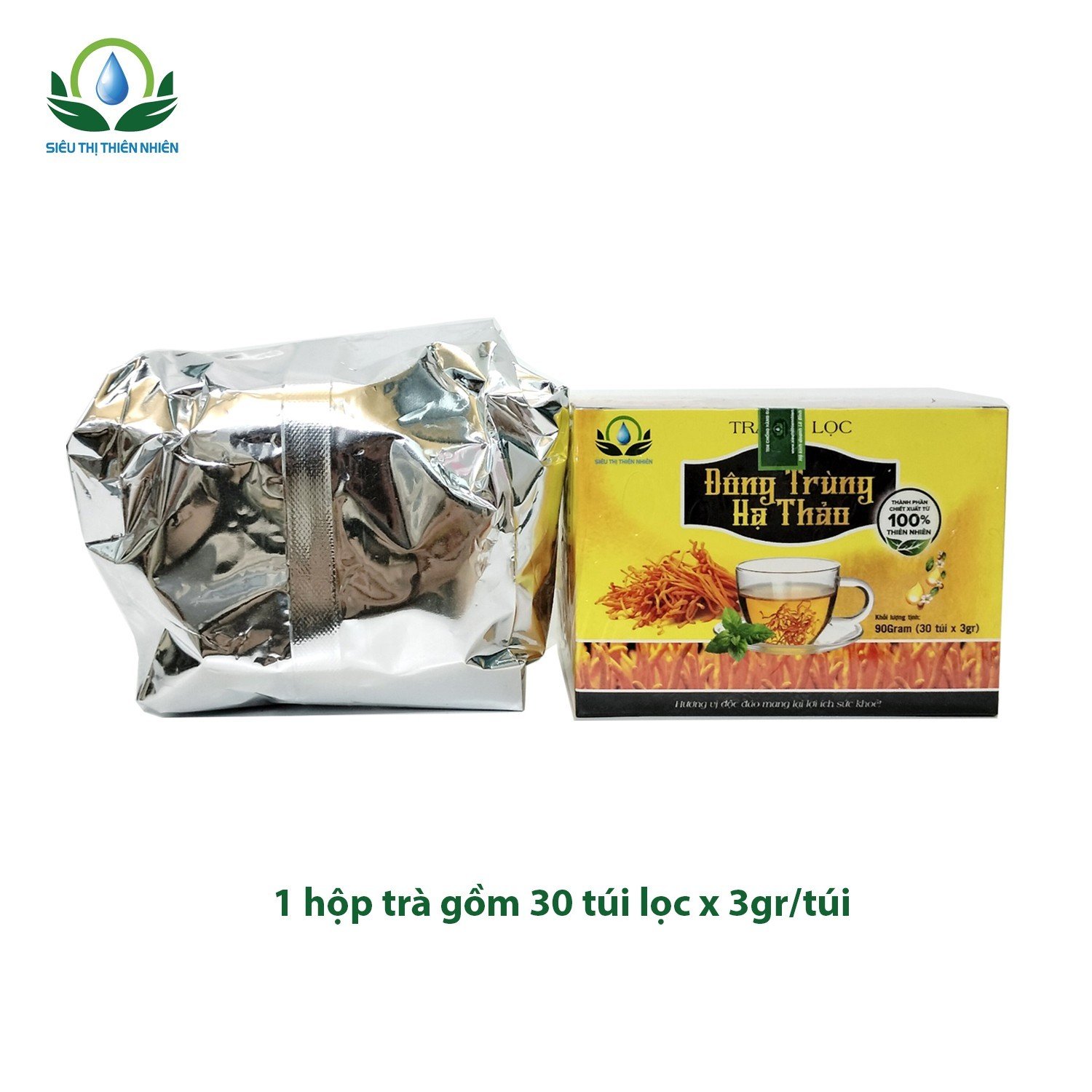 Trà Đông Trùng Hạ Thảo hộp 30 Túi Lọc x 3Gram của Siêu Thị Thiên Nhiên