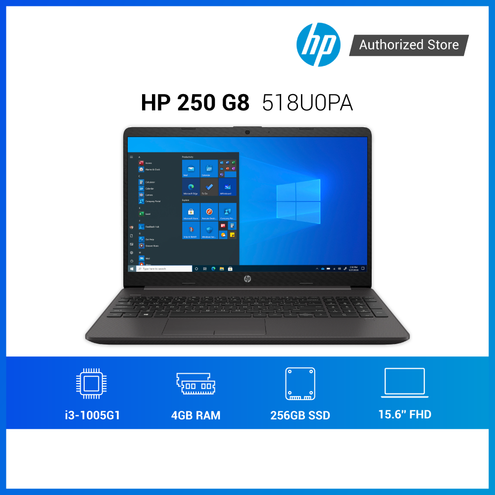 Laptop HP 250 G8 518U0PA i3-1005G1 | 4GB | 256GB | Intel UHD | 15.6 inch FHD | Win 10 - Hàng chính hãng