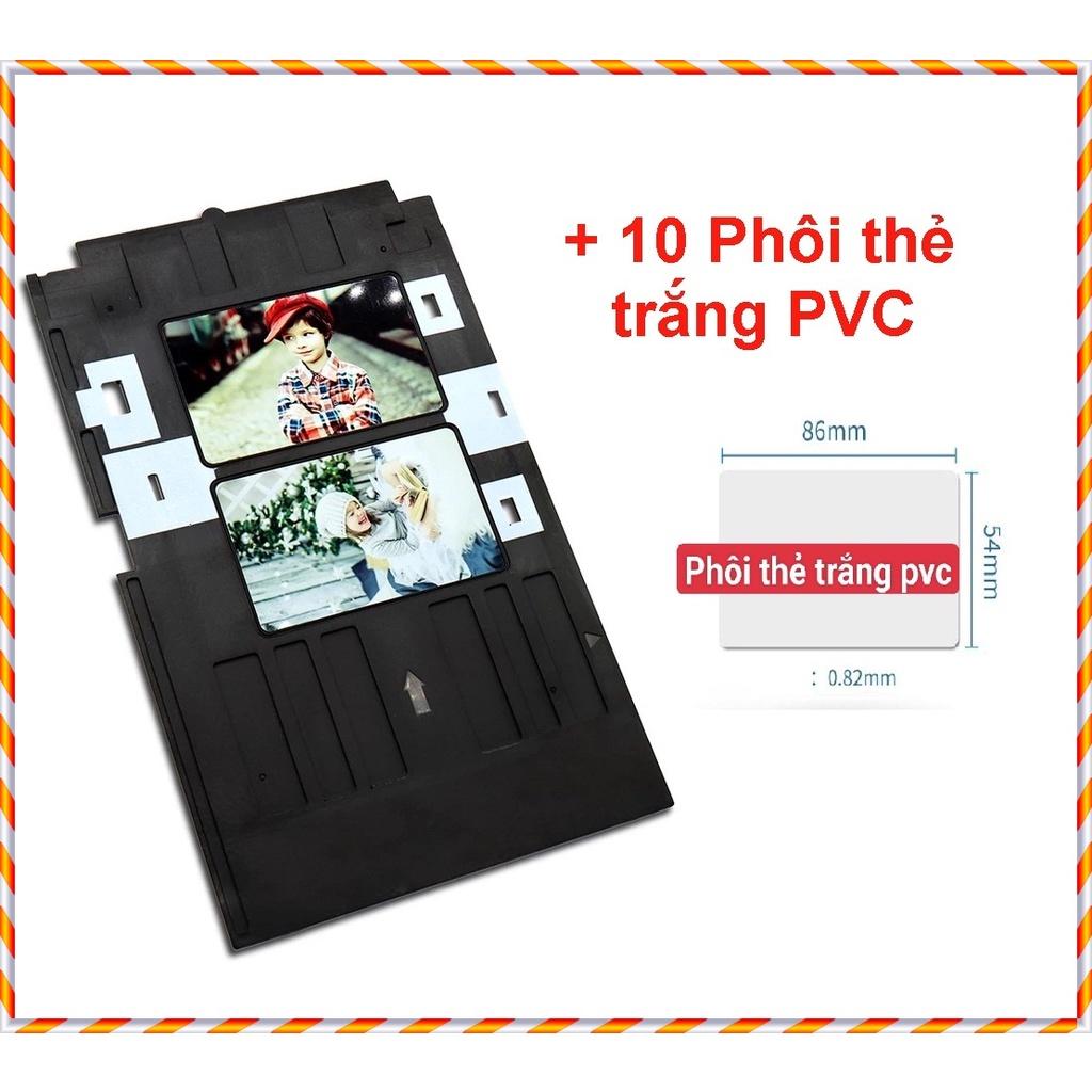 Khay in thẻ nhựa PVC + 10 thẻ phôi trắng in từ máy in Epson T60 L8000 L805