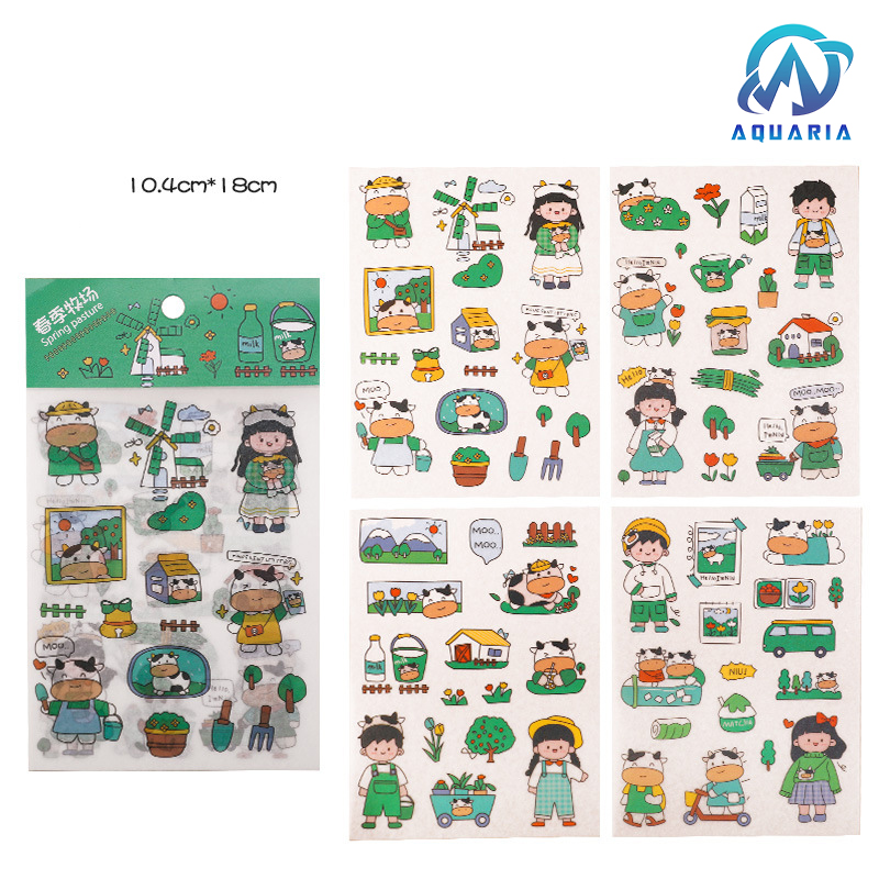Set 4 Tấm Sticker Xinh Dễ Thương Hình Dán Cute Stickers Trang Trí Sổ Tay Dán Mũ Bảo Hiểm điện thoại siêu đẹp