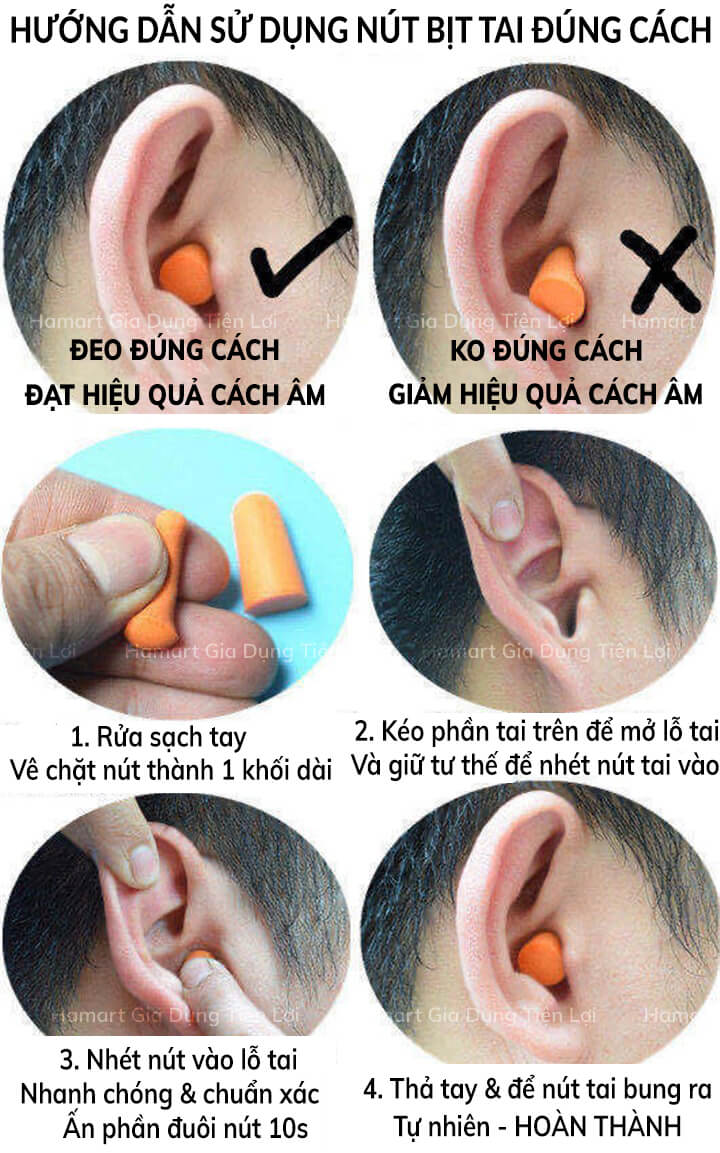 Hình ảnh Hộp 2 Nút Bịt Tai Chống Ồn Chống Nước Đa Sắc Có Hộp Nhựa Tái Sử Dụng Lâu Dài Tiện Lợi