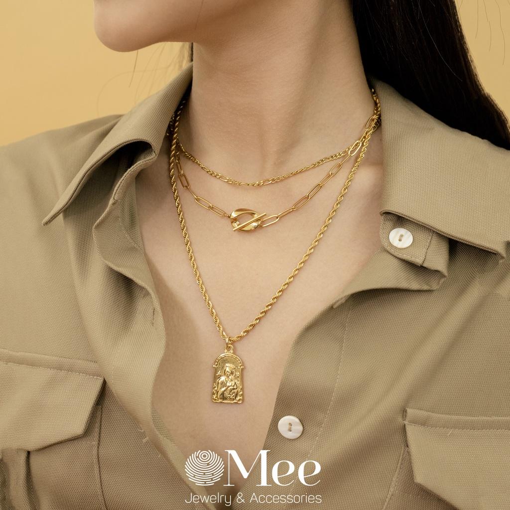 Vòng cổ MEE xích figaro nam nữ bản nhỏ, dây chuyền titan - N2536