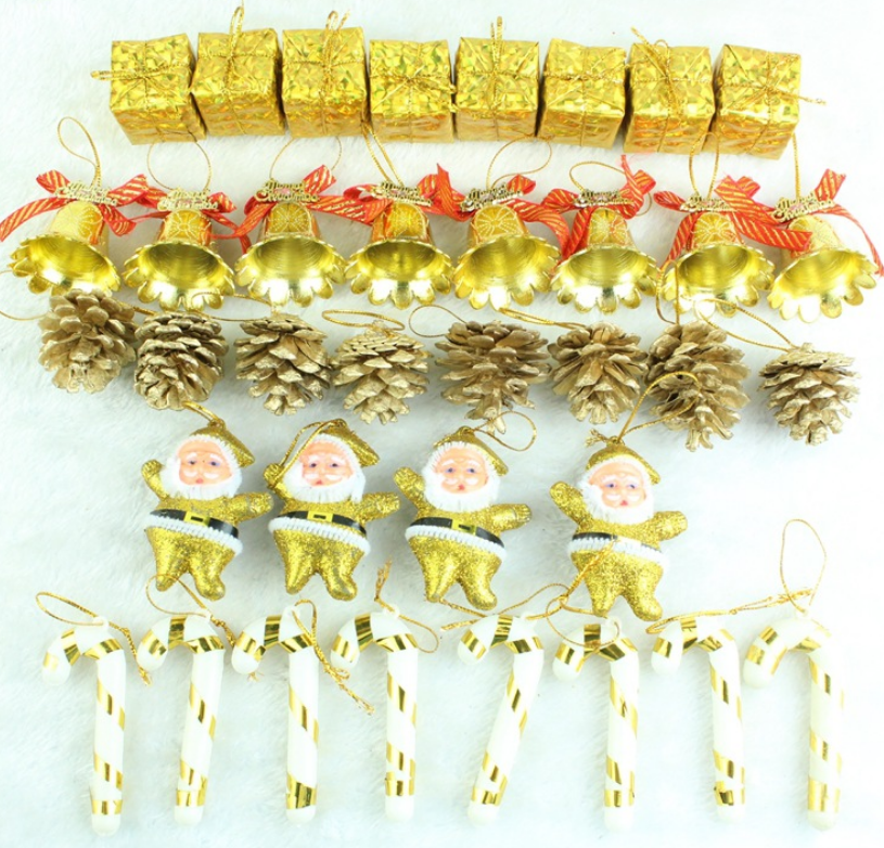 Hộp 36 Món Phụ Kiện Vàng MẪU E15 Trang Trí Giáng Sinh Noel