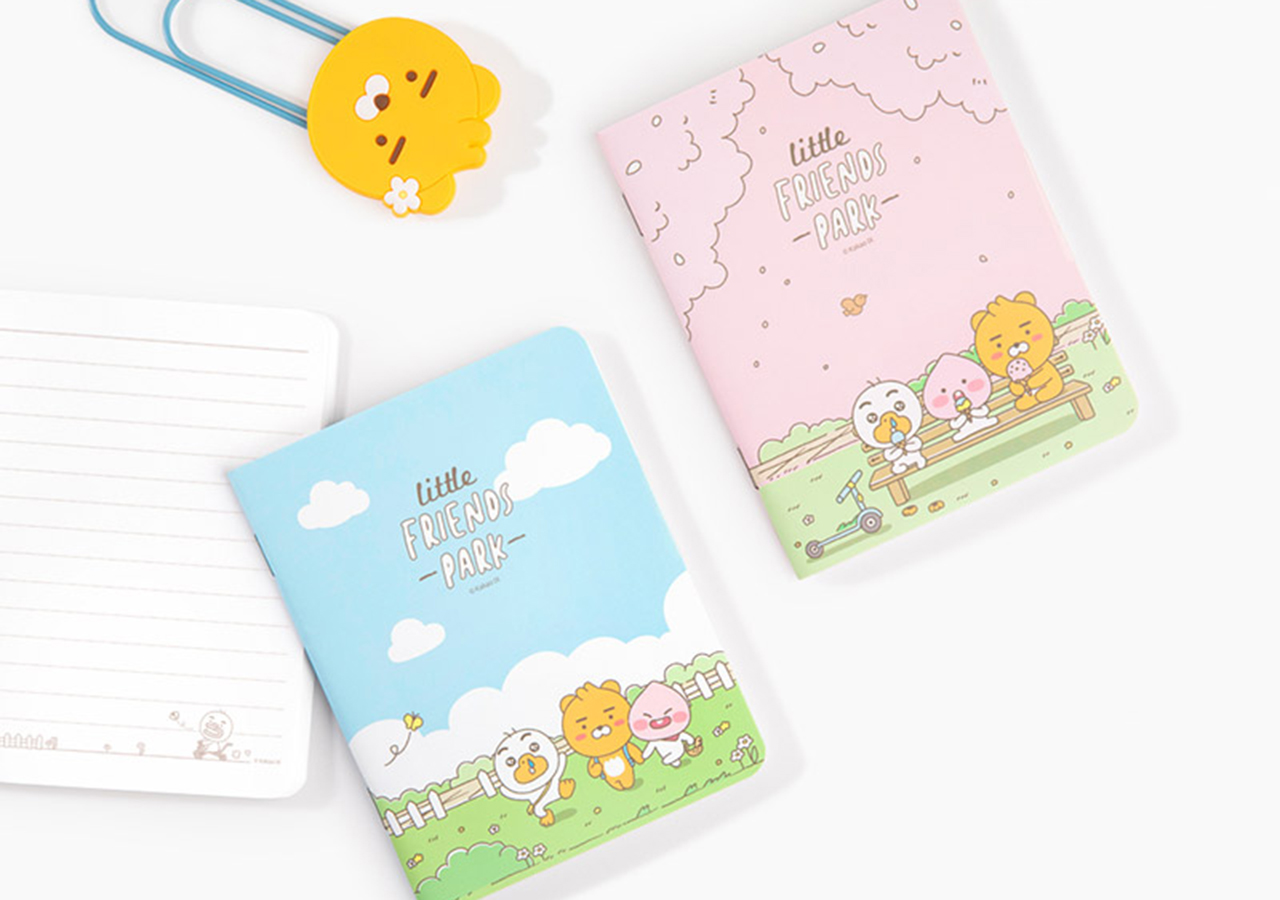 Sổ Tay Mini Little Friends Park Blue Kakao Friends Chính Hãng