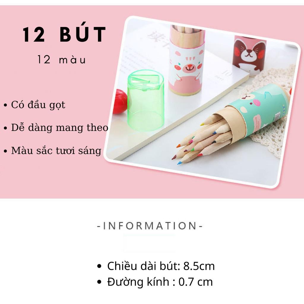 Hộp 12 Bút Chì Màu Thân Thiện Môi Trường - Có Kèm Gọt Chì Ở Nắp - BEYOU