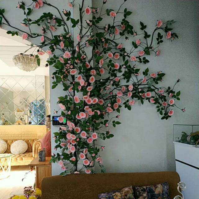 Dây leo hoa hồng trà giả - dài 180cm - Cây giả, hoa lụa Decor trang trí nhà cửa