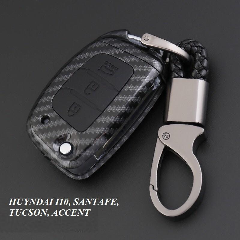 Bao da chìa khóa, bọc chìa khóa, móc khóa ô tô DÀNH CHO XE Huyndai Santafe, I10, Tucson, Elantra, Kona