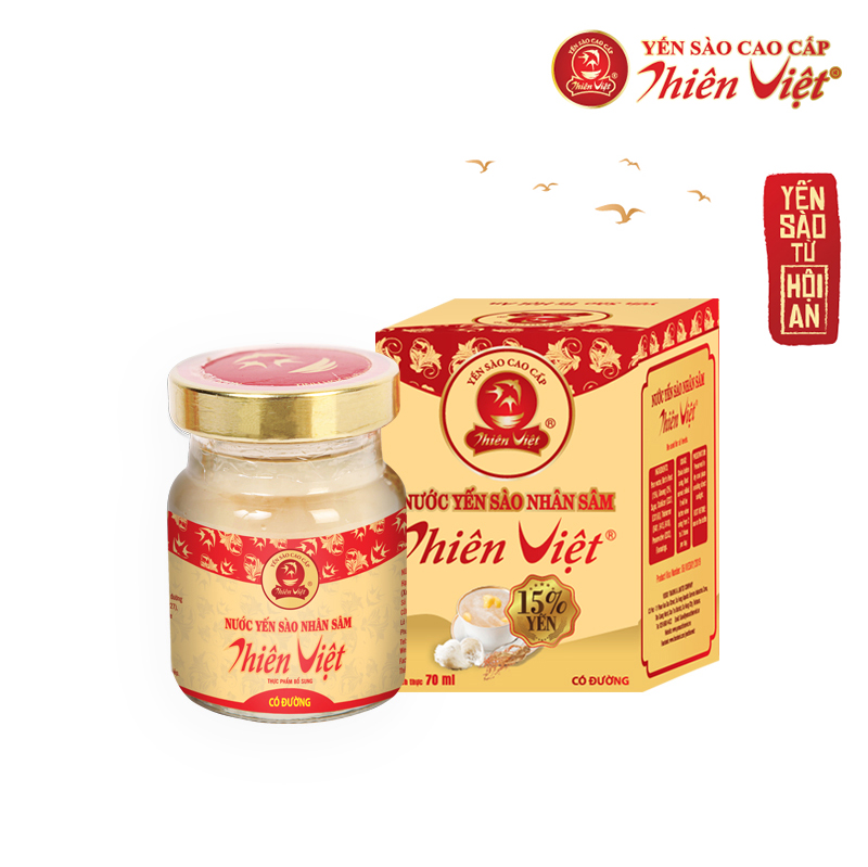 Nước Yến Sào Nhân Sâm Thiên Việt 15% Tổ yến (1 hũ x 70ml)