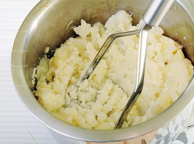 Puree Press, báo chí tiềm năng thủ công chuyên nghiệp, máy xay trái cây và rau trong thép không gỉ được đánh bóng bằng gương và liền mạch, với tay cầm silicon và không trượt và dễ nắm bắt