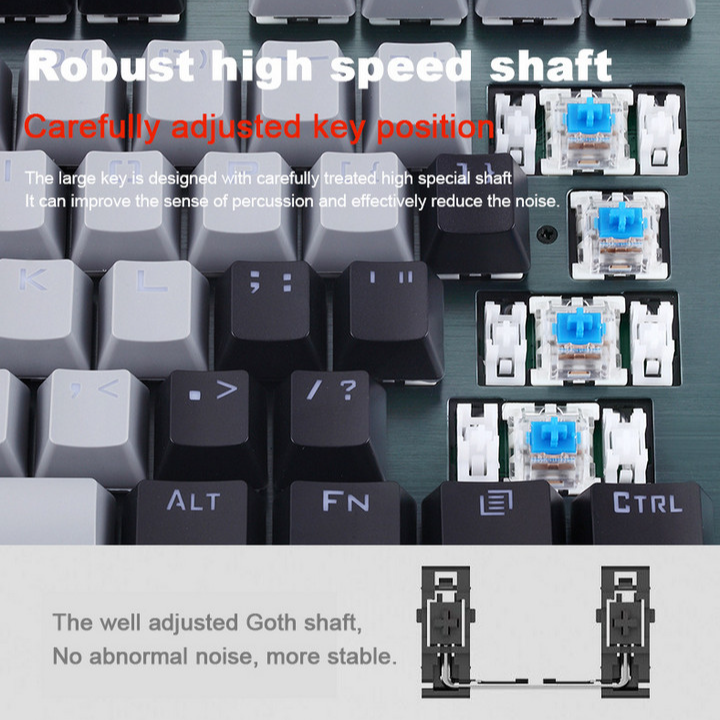 Keyboard 87 Phím Blue Switch Có 3 Chế Độ Kết Nối