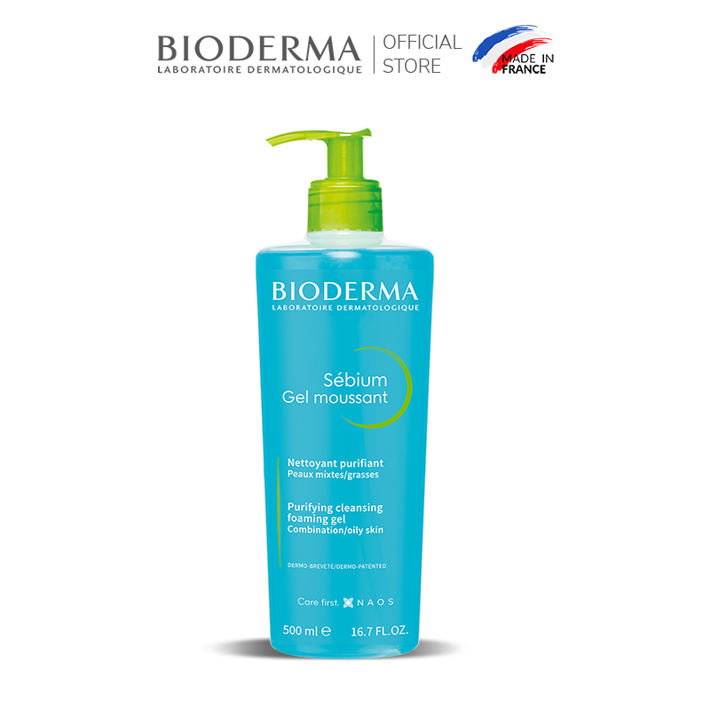 Gel rửa mặt tạo bọt cho da hỗn hợp hoặc da dầu Bioderma Sebium Gel Moussant - 500ml