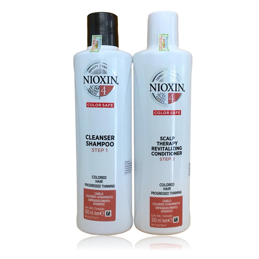 Bộ dầu gội xả Nioxin 4 Colored Hair Progressed Thinning cho tóc nhuộm có dấu hiệu thưa rụng Mỹ 300ml