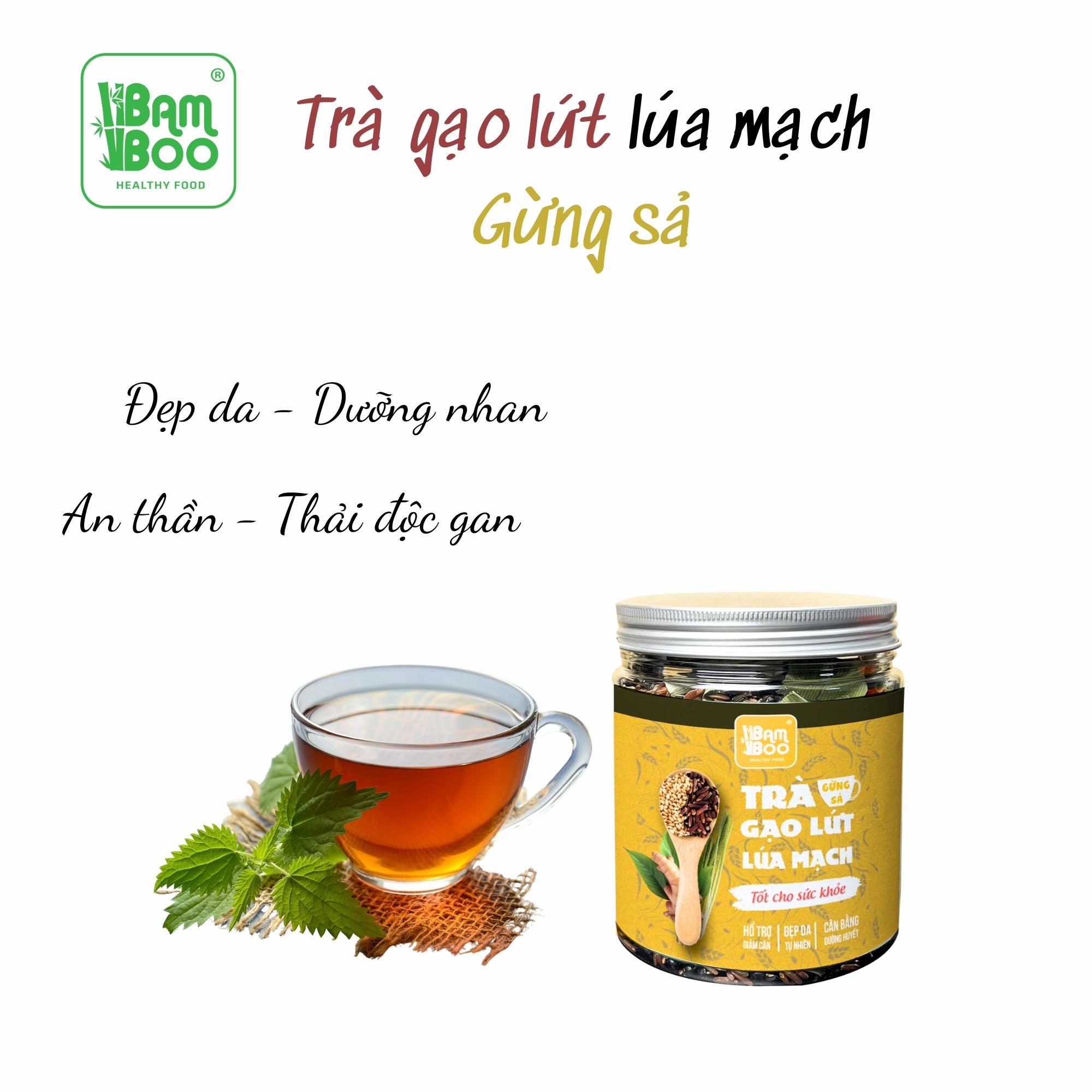 Trà lúa mạch sả gừng Bamboo - Hỗ trợ giảm cân, cải thiện giấc ngủ