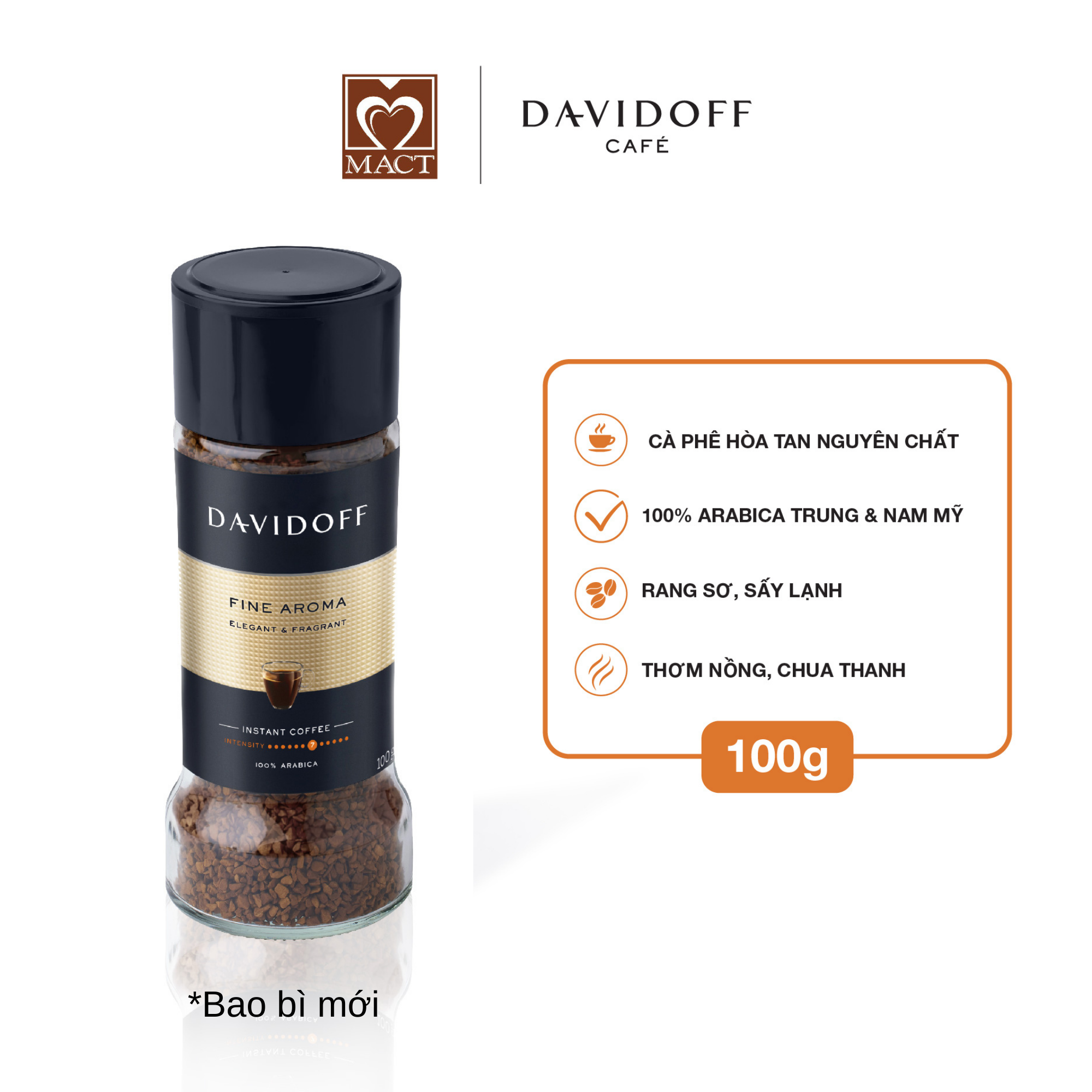 Cà Phê Hòa Tan Davidoff Café  Fine Aroma D100F (100g)