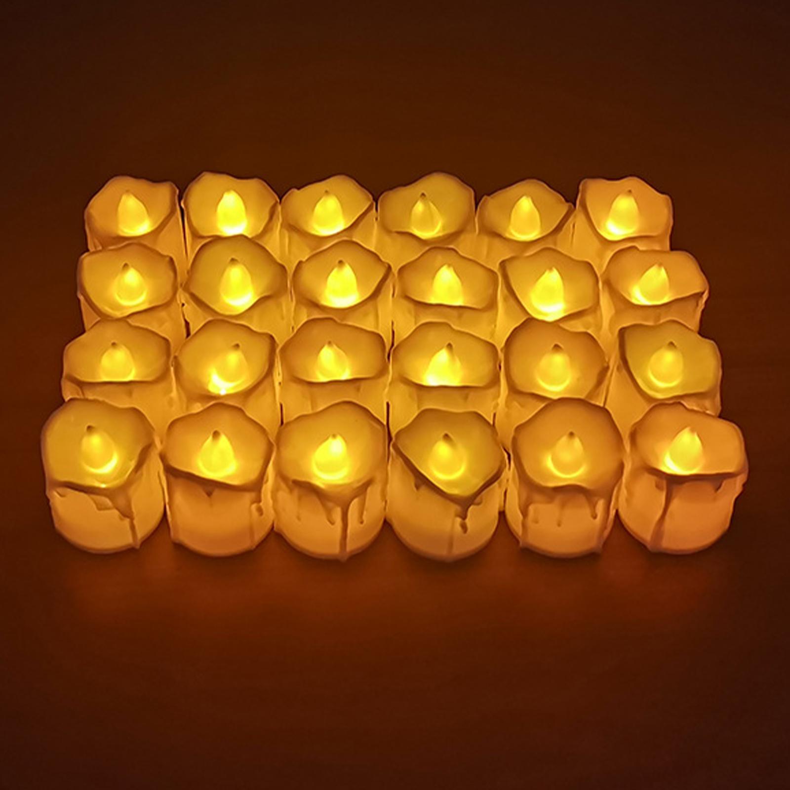 24Pcs Flameless Tea Lights Electric LED Tealights for Wedding Holiday Decor